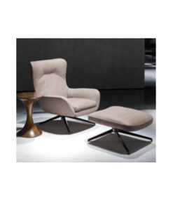 Mario Leather Arm Chair With Leg Rest - Luxury Mattress Gallery